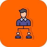 fortgeschritten Ausbildung gefüllt Orange Hintergrund Symbol vektor