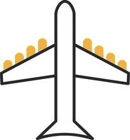 Flugzeug gehäutet gefüllt Symbol vektor