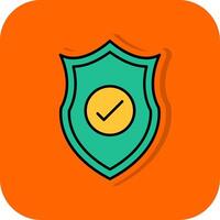 Sicherheit gefüllt Orange Hintergrund Symbol vektor