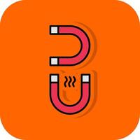 Magnet gefüllt Orange Hintergrund Symbol vektor