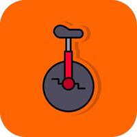 Monocycle gefüllt Orange Hintergrund Symbol vektor