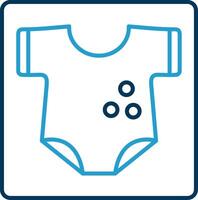 Baby Kleider Linie Blau zwei Farbe Symbol vektor