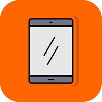 Handy, Mobiltelefon gefüllt Orange Hintergrund Symbol vektor