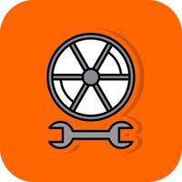 Reifen gefüllt Orange Hintergrund Symbol vektor