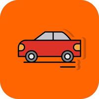 Rennen Auto gefüllt Orange Hintergrund Symbol vektor