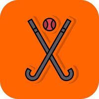 Eishockey gefüllt Orange Hintergrund Symbol vektor