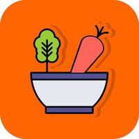 Salat gefüllt Orange Hintergrund Symbol vektor