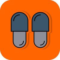 Slipper gefüllt Orange Hintergrund Symbol vektor