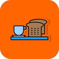 Frühstück gefüllt Orange Hintergrund Symbol vektor