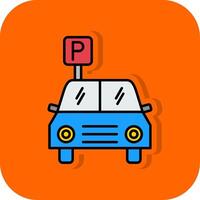 parkering fylld orange bakgrund ikon vektor