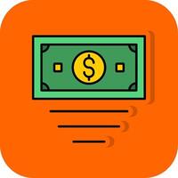 Geld gefüllt Orange Hintergrund Symbol vektor