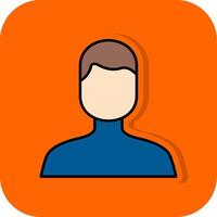 Benutzer gefüllt Orange Hintergrund Symbol vektor