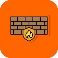 Firewall gefüllt Orange Hintergrund Symbol vektor