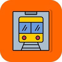 Metro gefüllt Orange Hintergrund Symbol vektor