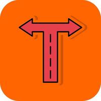 skiljeväg fylld orange bakgrund ikon vektor