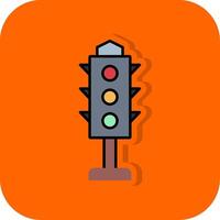 der Verkehr Beleuchtung gefüllt Orange Hintergrund Symbol vektor