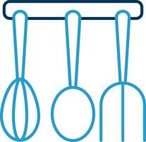 Küche Utensilien Linie Blau zwei Farbe Symbol vektor