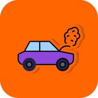 bruten bil fylld orange bakgrund ikon vektor