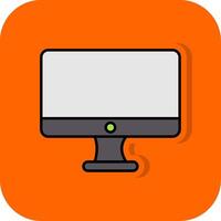 Monitor gefüllt Orange Hintergrund Symbol vektor