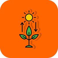 Photosynthese gefüllt Orange Hintergrund Symbol vektor