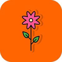blomma fylld orange bakgrund ikon vektor