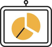 Kuchen Diagramm gehäutet gefüllt Symbol vektor