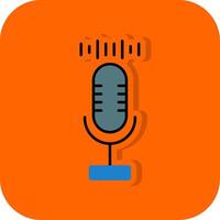 Audio- Recorder gefüllt Orange Hintergrund Symbol vektor