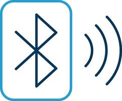 Bluetooth Linie Blau zwei Farbe Symbol vektor