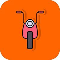 Motorrad gefüllt Orange Hintergrund Symbol vektor