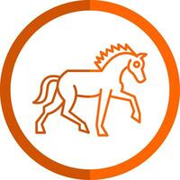 Pferd Linie Orange Kreis Symbol vektor