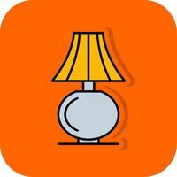 Tabelle Lampe gefüllt Orange Hintergrund Symbol vektor