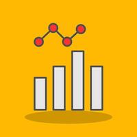 data analys fylld skugga ikon vektor