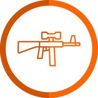 Angriff Gewehr Linie Orange Kreis Symbol vektor