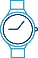 beiläufig Uhr Linie Blau zwei Farbe Symbol vektor