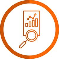 marknadsföra analys linje orange cirkel ikon vektor