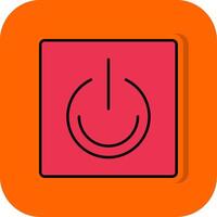sväng på fylld orange bakgrund ikon vektor
