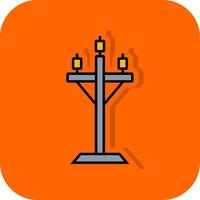 hoch Stromspannung gefüllt Orange Hintergrund Symbol vektor