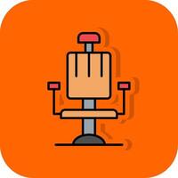Barbier Stuhl gefüllt Orange Hintergrund Symbol vektor