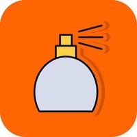 Parfüm Flasche gefüllt Orange Hintergrund Symbol vektor