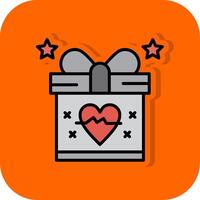 Geschenk gefüllt Orange Hintergrund Symbol vektor