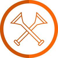 vuvuzela Linie Orange Kreis Symbol vektor