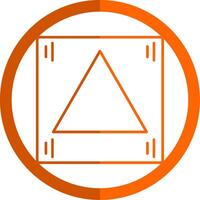 triangel linje orange cirkel ikon vektor