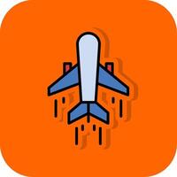 luft transport fylld orange bakgrund ikon vektor