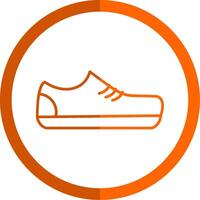 Fitnessstudio Schuhe Linie Orange Kreis Symbol vektor