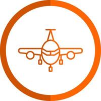 Flugzeug Linie Orange Kreis Symbol vektor