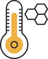 Thermometer gehäutet gefüllt Symbol vektor