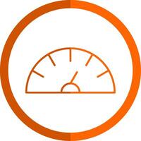 Tachometer Linie Orange Kreis Symbol vektor