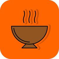 Suppe gefüllt Orange Hintergrund Symbol vektor