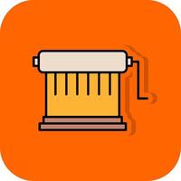 pasta maskin fylld orange bakgrund ikon vektor