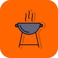 Grill gefüllt Orange Hintergrund Symbol vektor